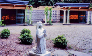 Statue of Bernadatte at Lourdes Grotto
