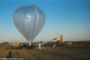 Balloons used to sample radioactivity, that supposedly caused the UFO sighting.