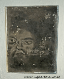 The first face known as La Pava that was cut out and framed.