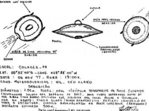 Image drawn by one of the military personnel of what they saw in Colares.