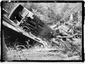Wreckage below the Bostian Bridge