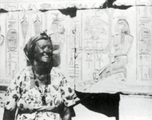 Dorothy Eady at a dig site in Egypt.