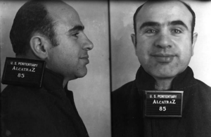 Al Capone's mug shot at Alcatraz. Courtesy of Bettmann/Getty Images.