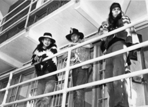 Indigenous American protestors occupying Alcatraz back in 1969. Courtesy of Bettmann/Getty Images.