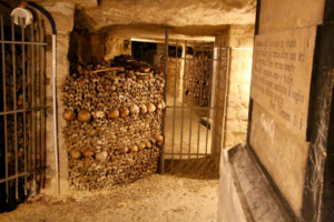 Hallways in the catacombs blocking areas not open to the public. Courtesy of Patrick Schadler/Alamy Stock Photo and AllThatsInteresting.com