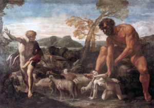 Painting of Nephilim. Painting titled Norandino and Lucina Discovered by the Ogre, by Giovanni Lanfranco. Courtesy of Learn Religions**