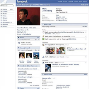 4.) A closer look at an original Facebook profile courtesy of EOnline